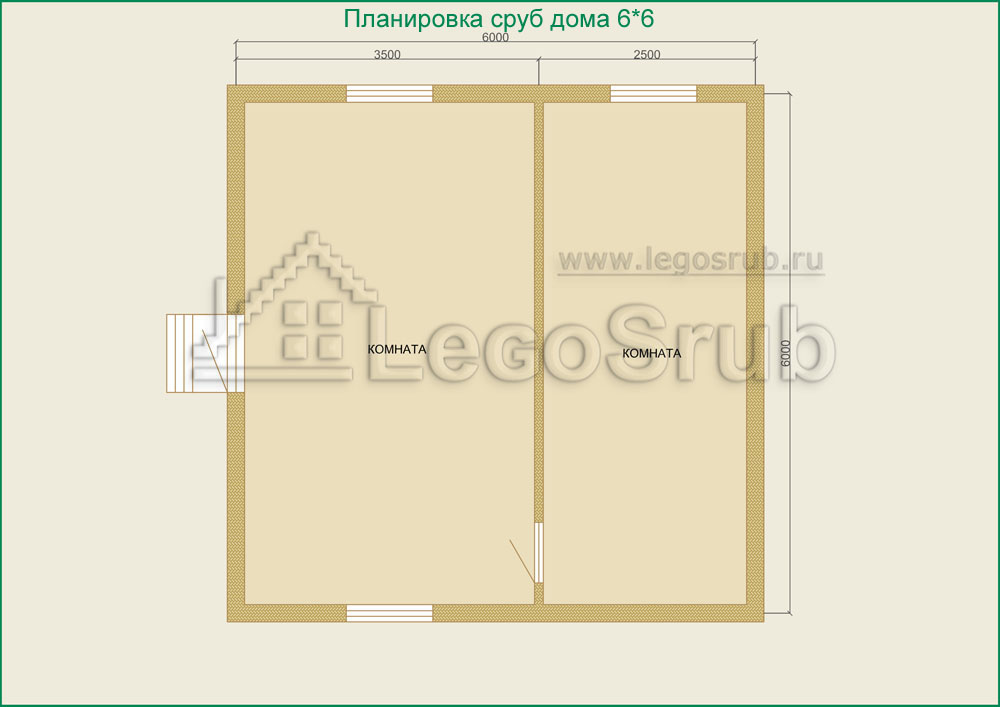 Сруб дома 6x6  по низким ценам  и Санкт-Петербурге.